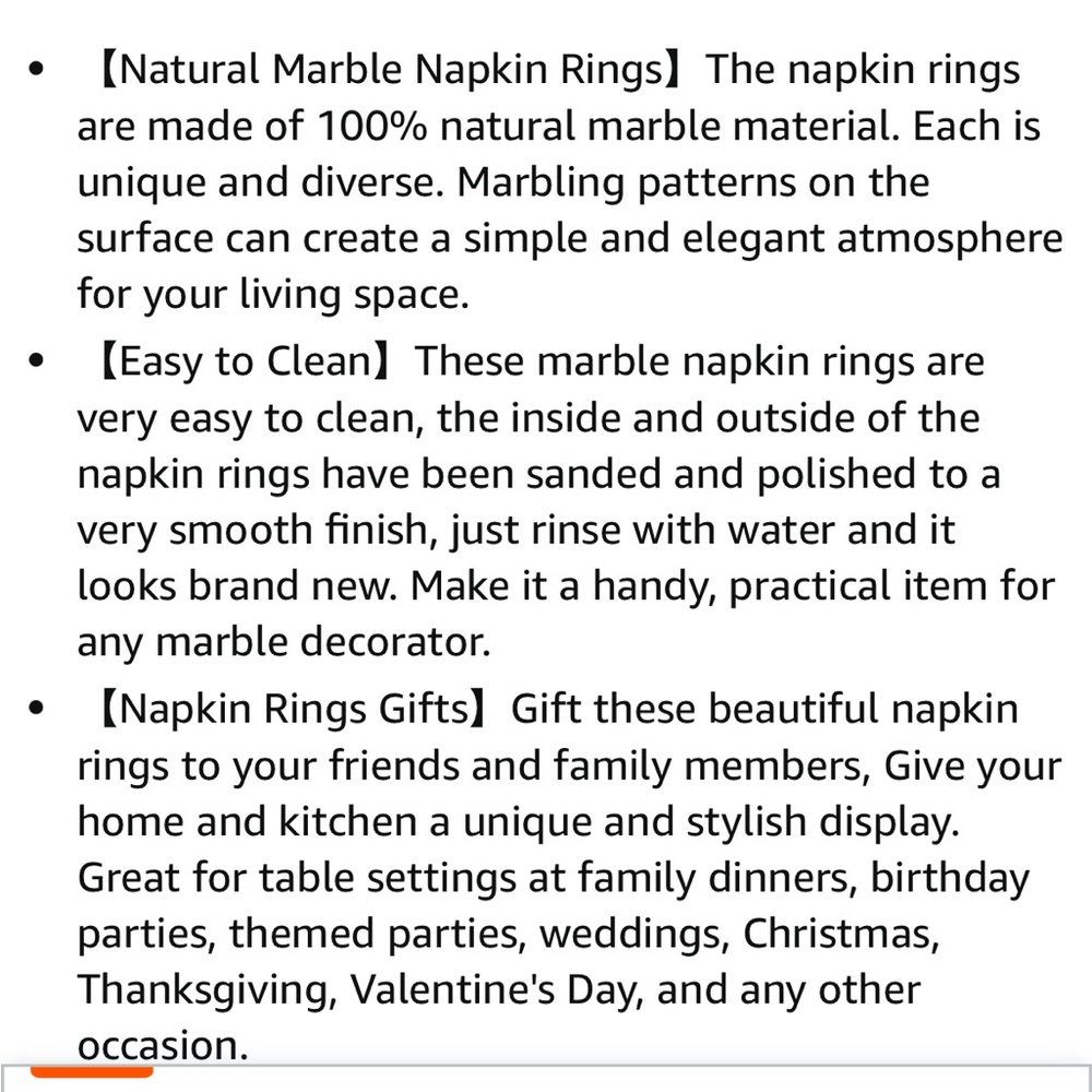 Marble napkin rings, great for any occasion. 12 napkin rings - Picture 6 of 8